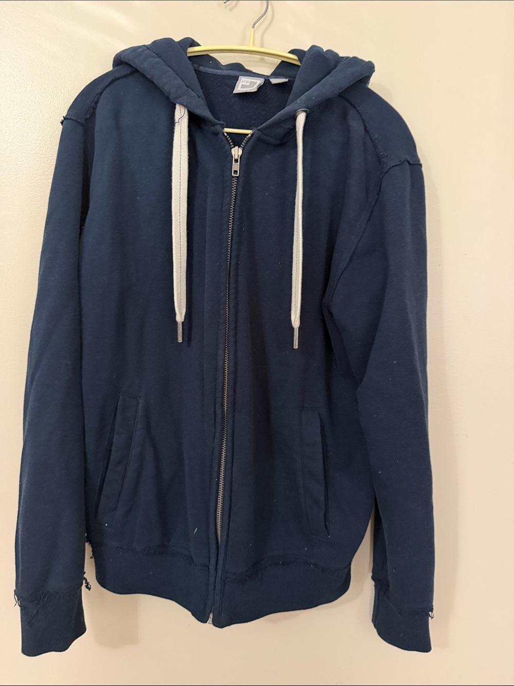 jcpenney Navy Full-Zip Hoodie with White Drawstrings